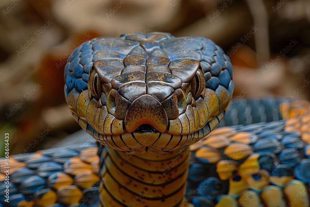 Close Up Of A Matted Cobra In Attack Mode Close Up Of A Matted Cobra In Attack Mode