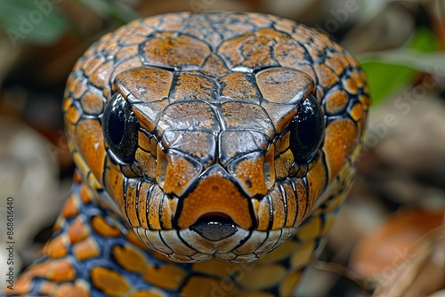 Close Up of a Matted Cobra Striking in the Wild