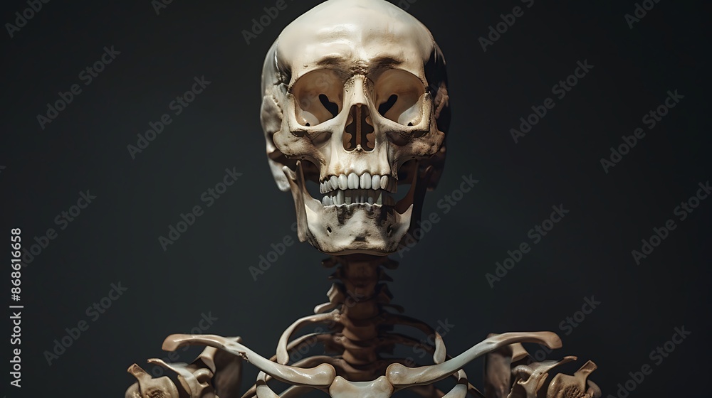 A complete horror human skeleton showing head to feet in the dark night very detailed and realistic shape A complete horror human skeleton showing head to feet in the dark night very detailed and realistic shape