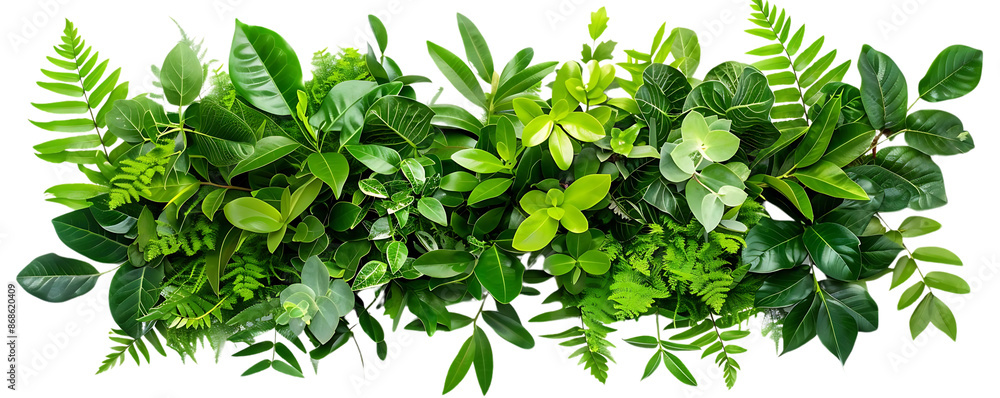 Green Leaves Illustration on Black Background Green Leaves Illustration on Black Background