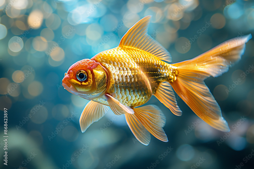 Close-up of Goldfish in Aquarium Pond Close-up of Goldfish in Aquarium Pond