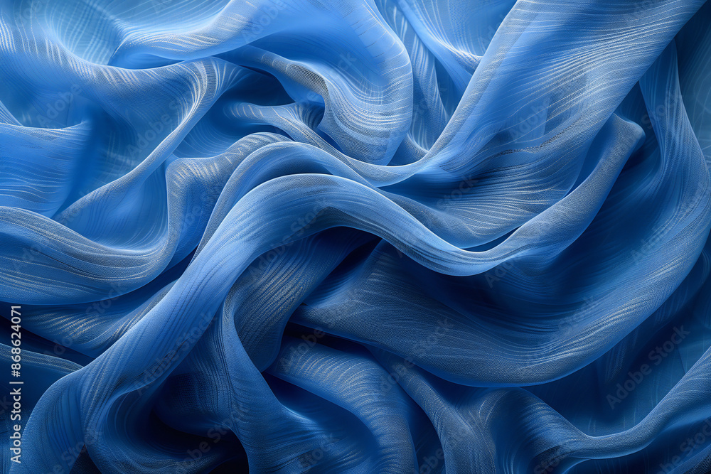 Obraz premium Blue Fabric Texture Pattern