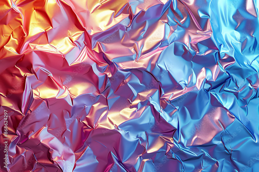 Crumpled Rainbow Foil Abstract Background Crumpled Rainbow Foil Abstract Background