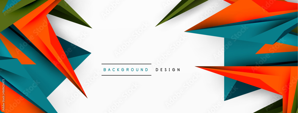 Fototapeta premium Minimal geometric abstract background. Low poly dynamic triangle design. Trendy techno business template for wallpaper, banner, background or landing