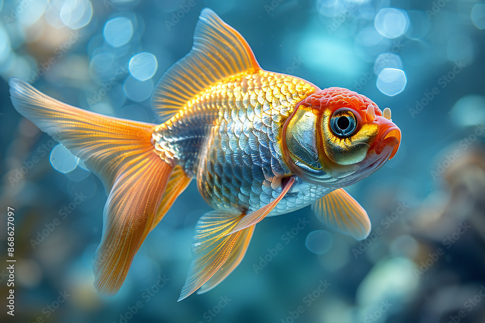 Close-up of Oranda Goldfish Close-up of Oranda Goldfish