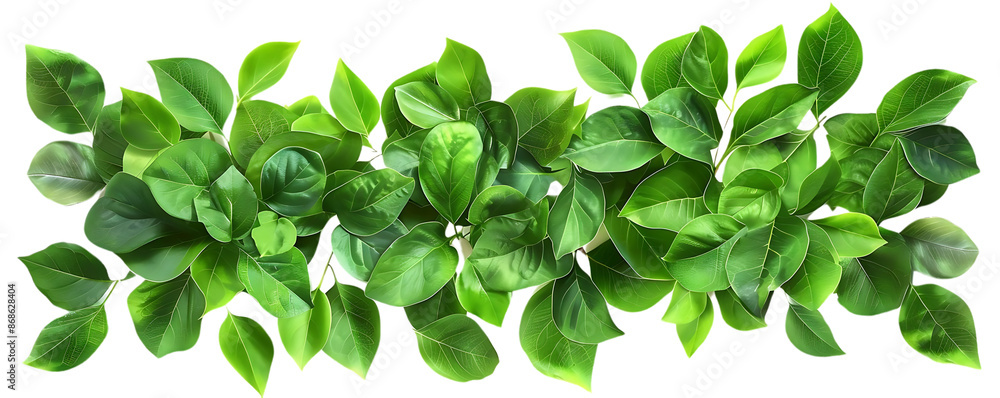 Green Leaves Illustration on Black Background Green Leaves Illustration on Black Background