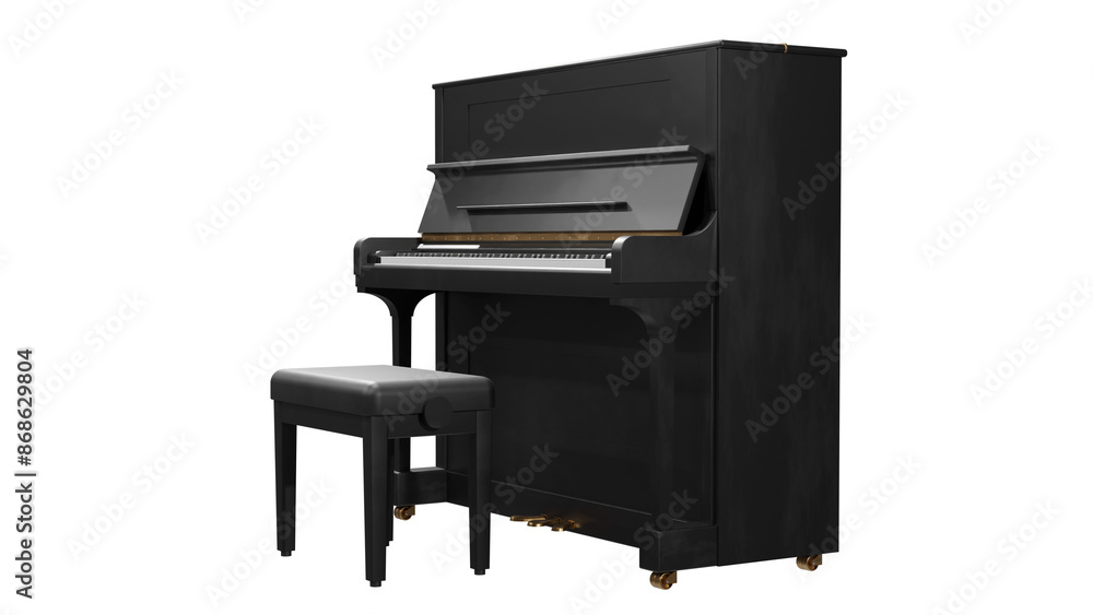 Classic piano in studio light, 3d render Classic piano in studio light, 3d render