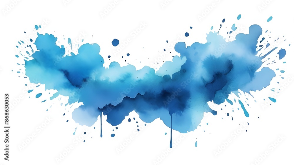 Obraz premium blue ink splashes on white background 