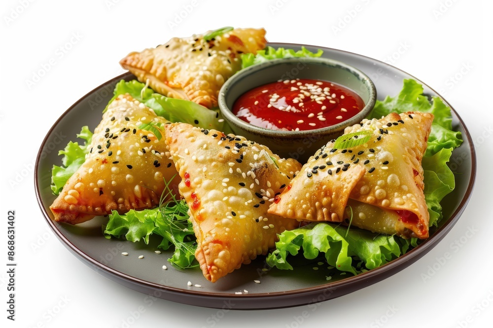 Gourmet Cheeseburger Samosas with Toasted Sesame Seeds Gourmet Cheeseburger Samosas with Toasted Sesame Seeds