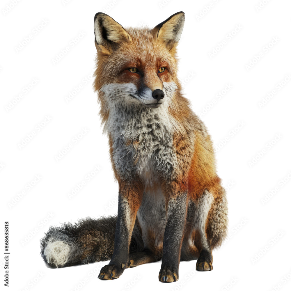 Fototapeta premium Photo of Fox isolated on transparent background