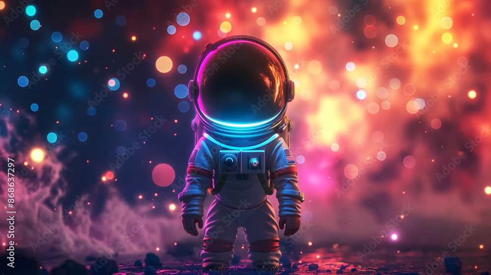 Spaceman in cosmos of color Spaceman in cosmos of color