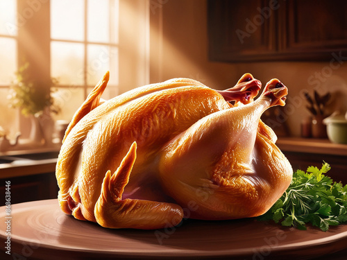 A broiler chicken with skin photo