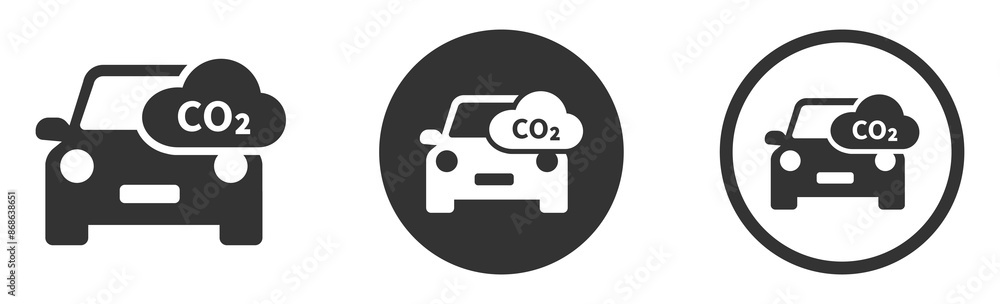Car CO2 emissions vector icon designs Car CO2 emissions vector icon designs