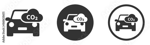 Car CO2 emissions vector icon designs