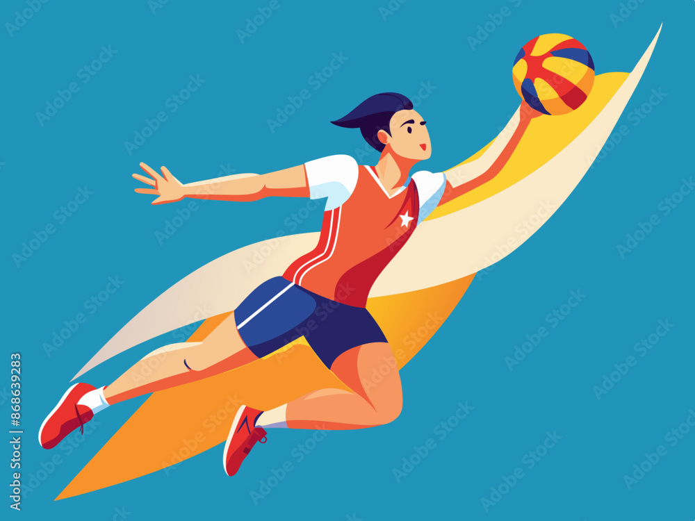 A volleyball player spiking the ball A volleyball player spiking the ball