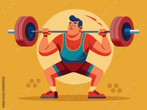 A weightlifter lifting a barbell