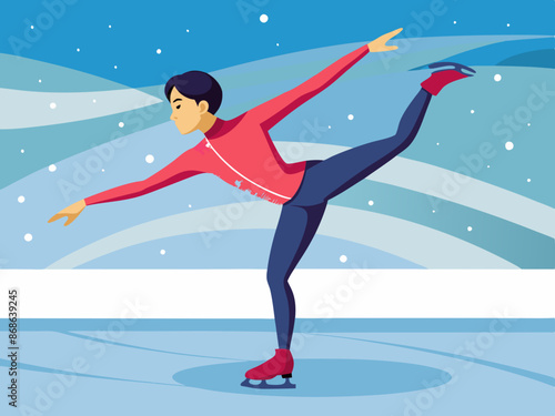 A figure skater spinning on the ice