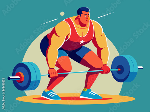 A powerlifter performing a deadlift