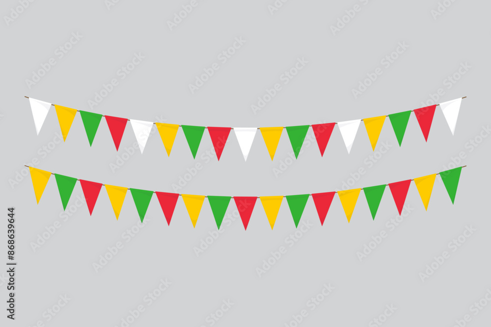 Flags isolated. Myanmar (Burma) paper bunting. flags birthday, anniversary, celebrate event. Flags isolated. Myanmar (Burma) paper bunting. flags birthday, anniversary, celebrate event.