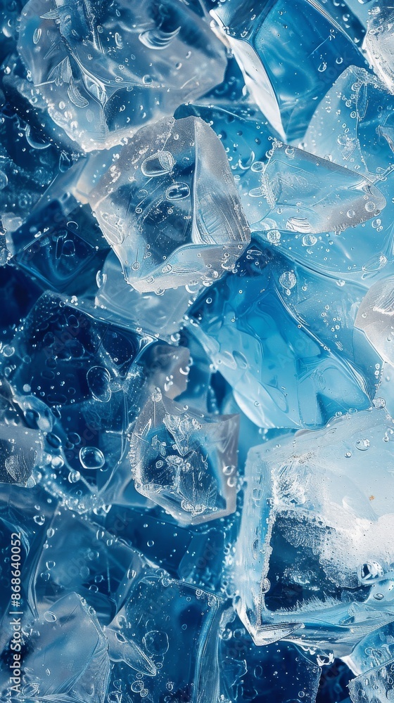 An abstract texture resembling crystalline blue ice, capturing its intricate patterns and transparency.
An abstract texture resembling crystalline blue ice, capturing its intricate patterns and transparency.