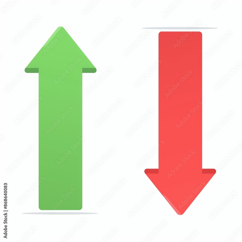 Up and Down arrows vector icon isolated on white background, Business arrows icon, Vector illustration. Up and Down arrows vector icon isolated on white background, Business arrows icon, Vector illustration.