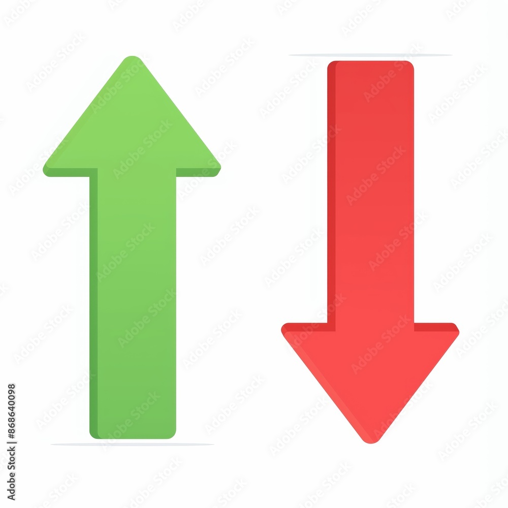 Up and Down arrows vector icon isolated on white background, Business arrows icon, Vector illustration. Up and Down arrows vector icon isolated on white background, Business arrows icon, Vector illustration.