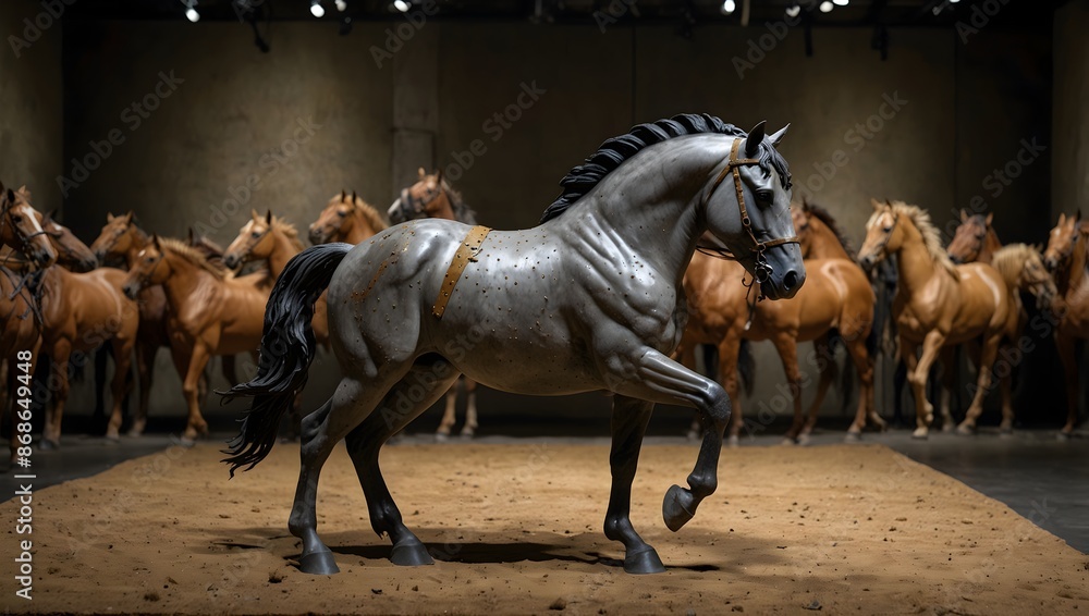 Fototapeta premium The role of horses in warfare throughout history, from ancient civilizations to modern conflicts ai_generated
