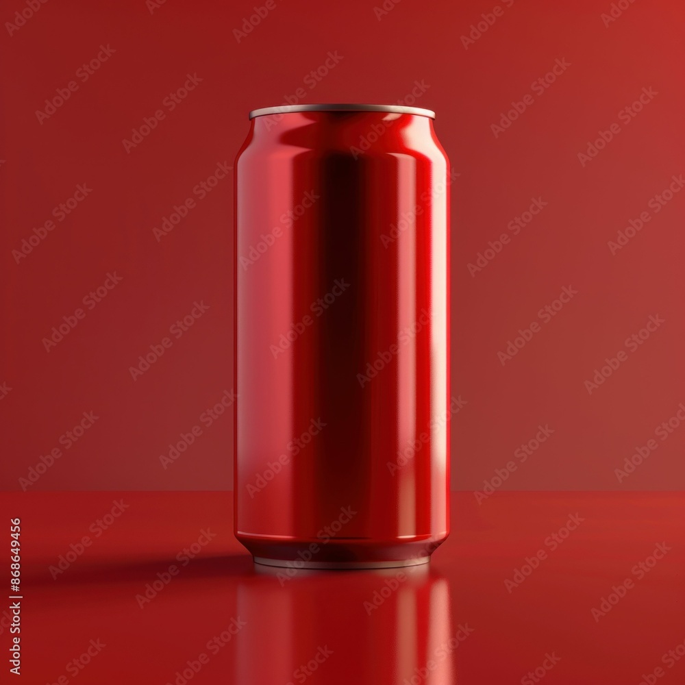 Red Aluminum Can with Draped Fabric. Generative ai. Red Aluminum Can with Draped Fabric. Generative ai.