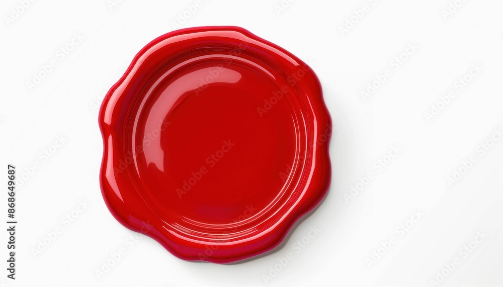 Red Wax Seal on White Background. Generative ai. Red Wax Seal on White Background. Generative ai.