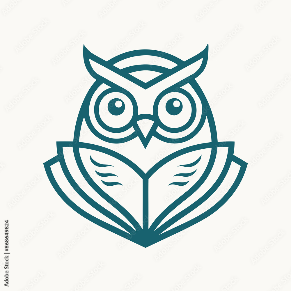 Owl book logo design line art vector icon line art illustration. Owl book logo design line art vector icon line art illustration.