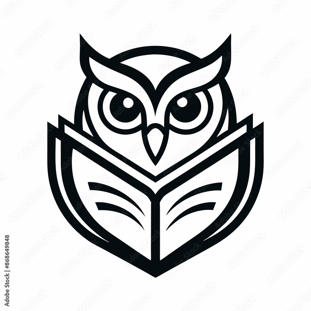 Owl book logo design line art vector icon line art illustration. Owl book logo design line art vector icon line art illustration.