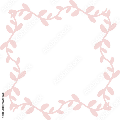 Botanical Vine Frame, Elegant Branch Graphic Vector