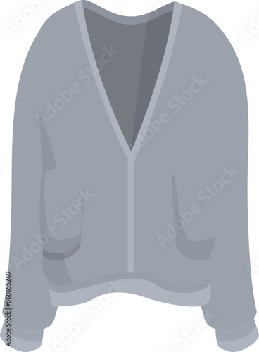 Grey cardigan with zipper and pockets, perfect for staying warm during the colder months