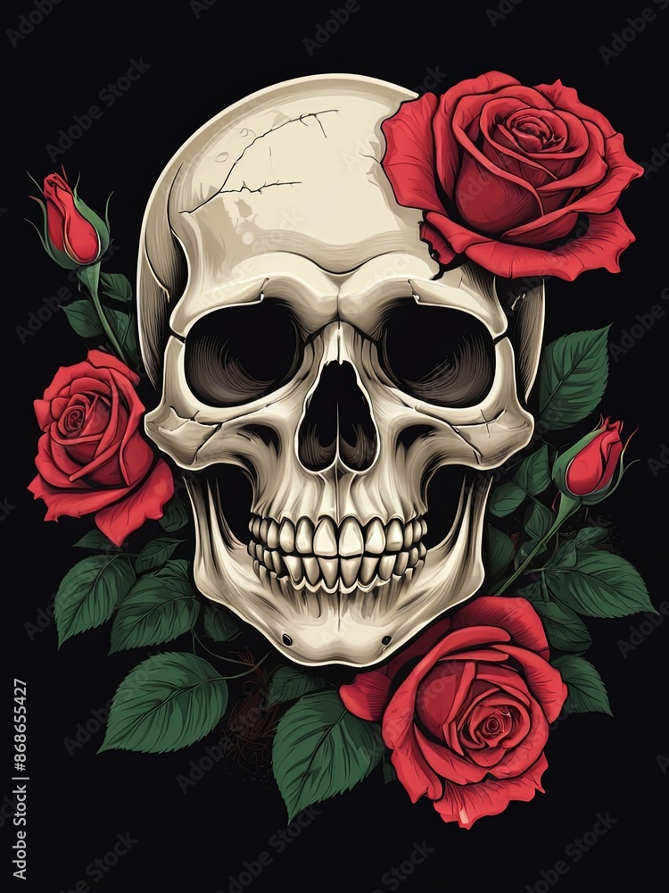 Detailed Design of a Skull Head Illustration Suitable for T-Shirt Designs or Mascot Logos. Skull head mascot artwork. Generative AI Detailed Design of a Skull Head Illustration Suitable for T-Shirt Designs or Mascot Logos. Skull head mascot artwork. Generative AI