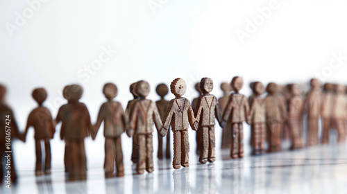 Wallpaper Mural Paper cutout figures holding hands in a line. Torontodigital.ca