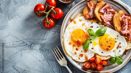 English breakfast platter with egg