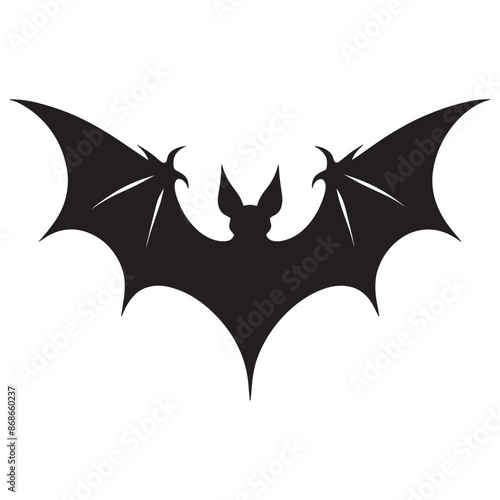 Wallpaper Mural Scary halloween bat black silhouette isolated on white background Torontodigital.ca