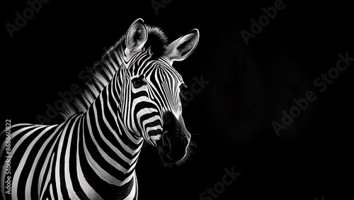 Zebra - Black And White, Monochrome, Noir Photography, Abstract, Minimalist, Timeless © Kootenay