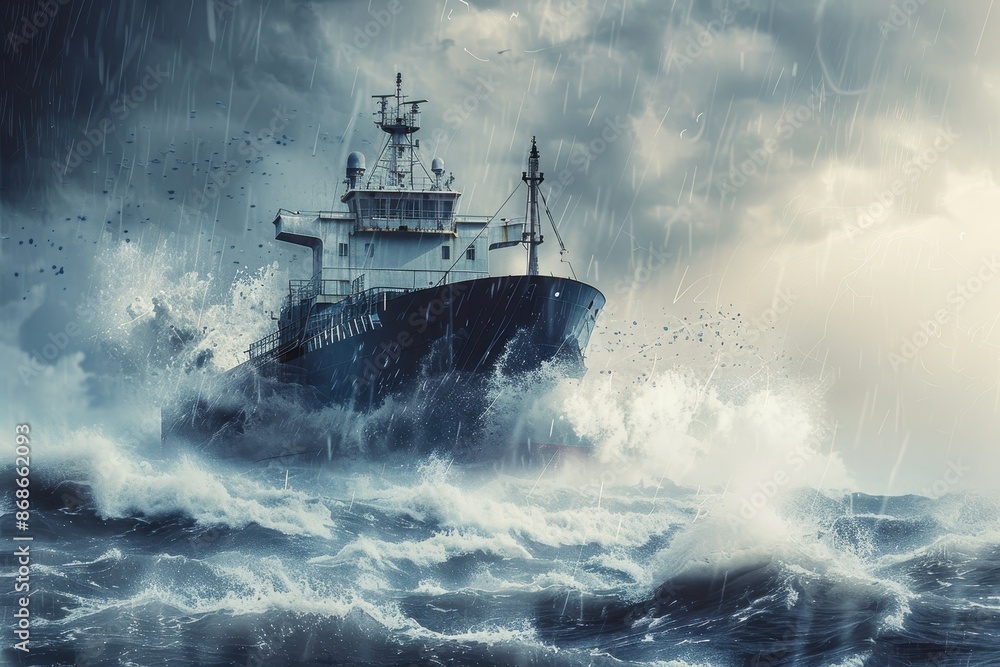 Ship Battling the Storm Ship Battling the Storm