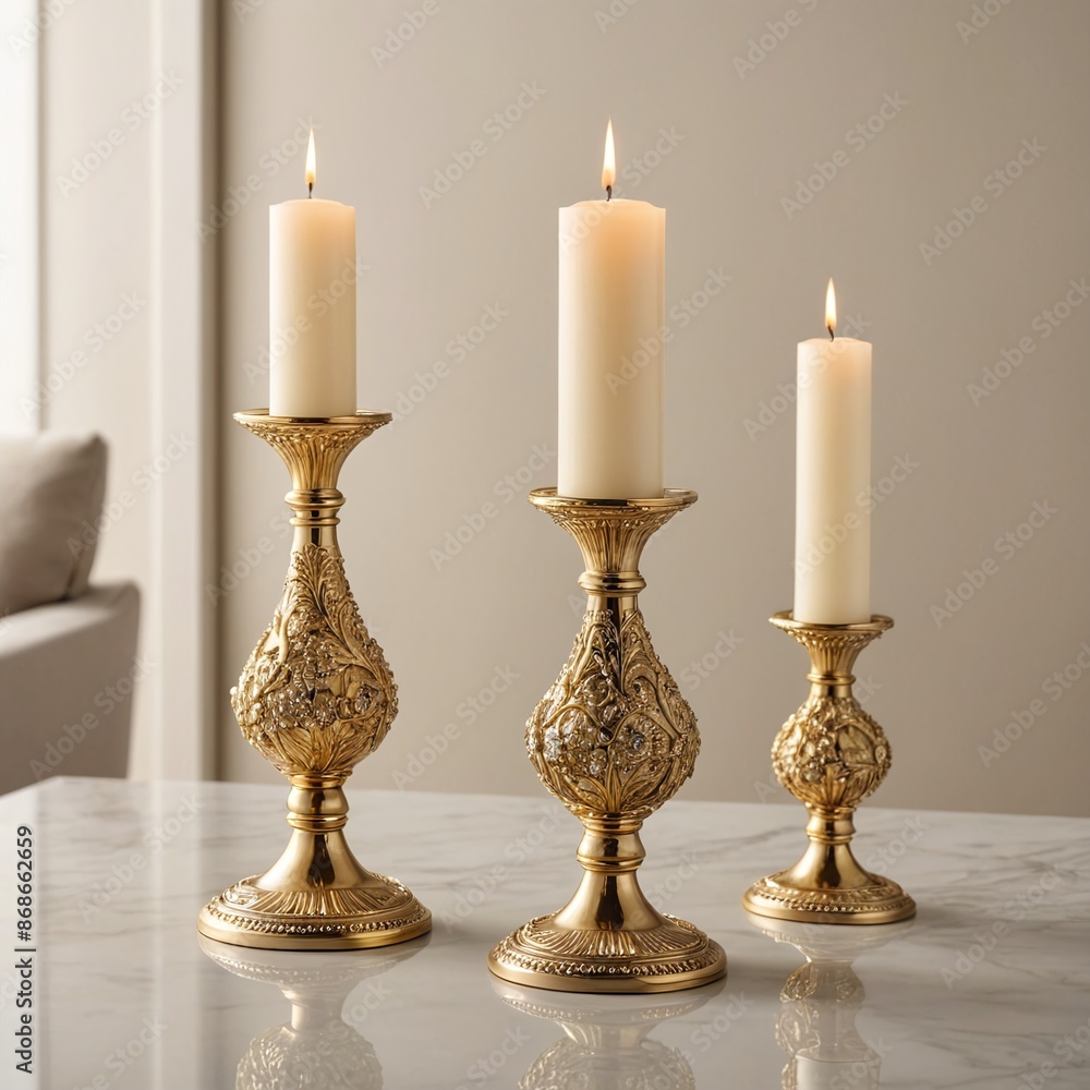 Glamorous Gold and Black Candle Holder Collection Glamorous Gold and Black Candle Holder Collection