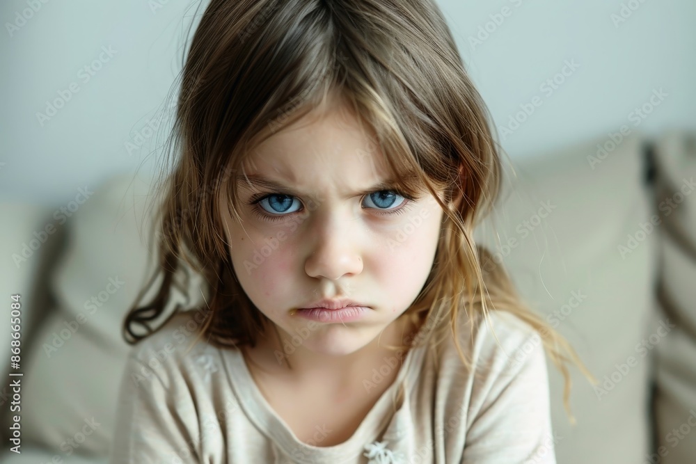 A very unhappy young girl being angry looking at you. A very unhappy young girl being angry looking at you.
