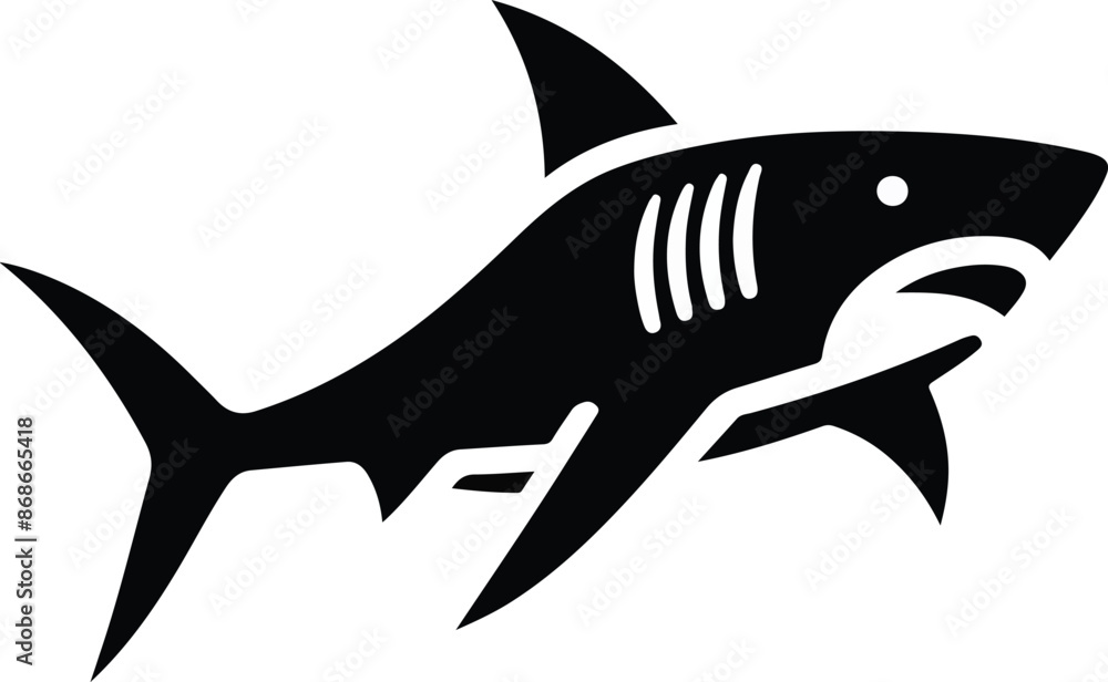 Fototapeta premium Hand Drawn Engraving Pen and Ink White Shark Vintage Vintage Vector Illustration