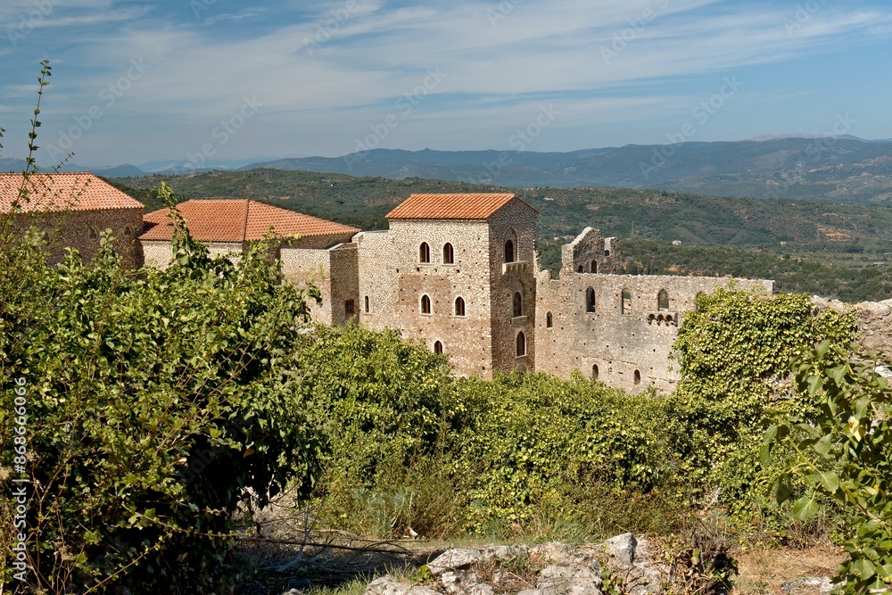 View of the Byzantine city of Mystras. Palace of the Despots. Unesco world heritage. Peloponnese. Greece. View of the Byzantine city of Mystras. Palace of the Despots. Unesco world heritage. Peloponnese. Greece.