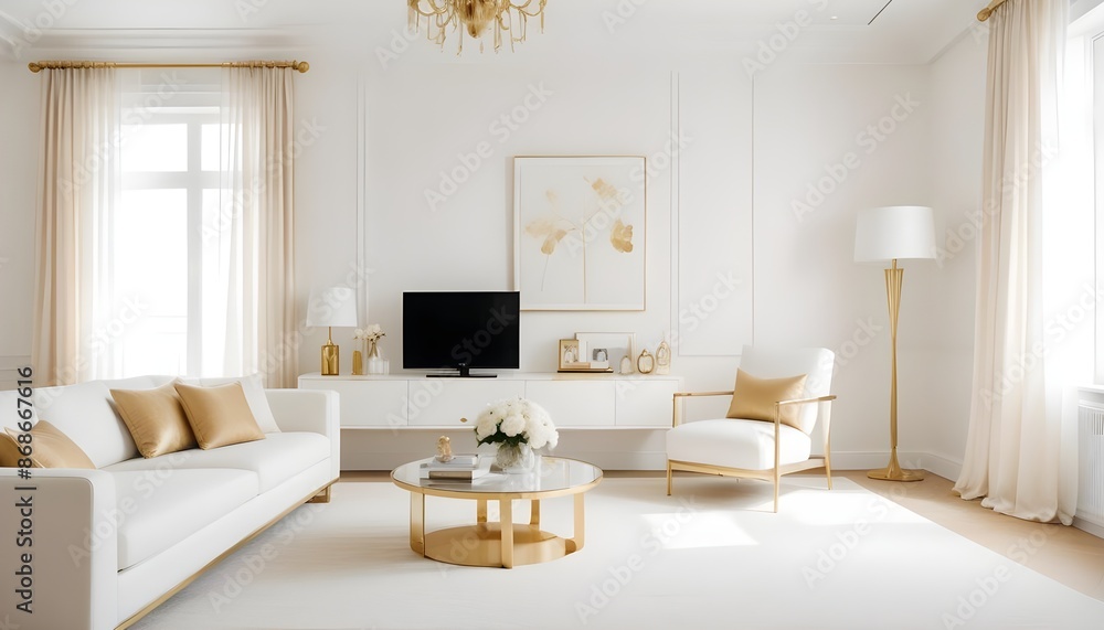 Fototapeta premium Photo interior modern design room 3d illustration