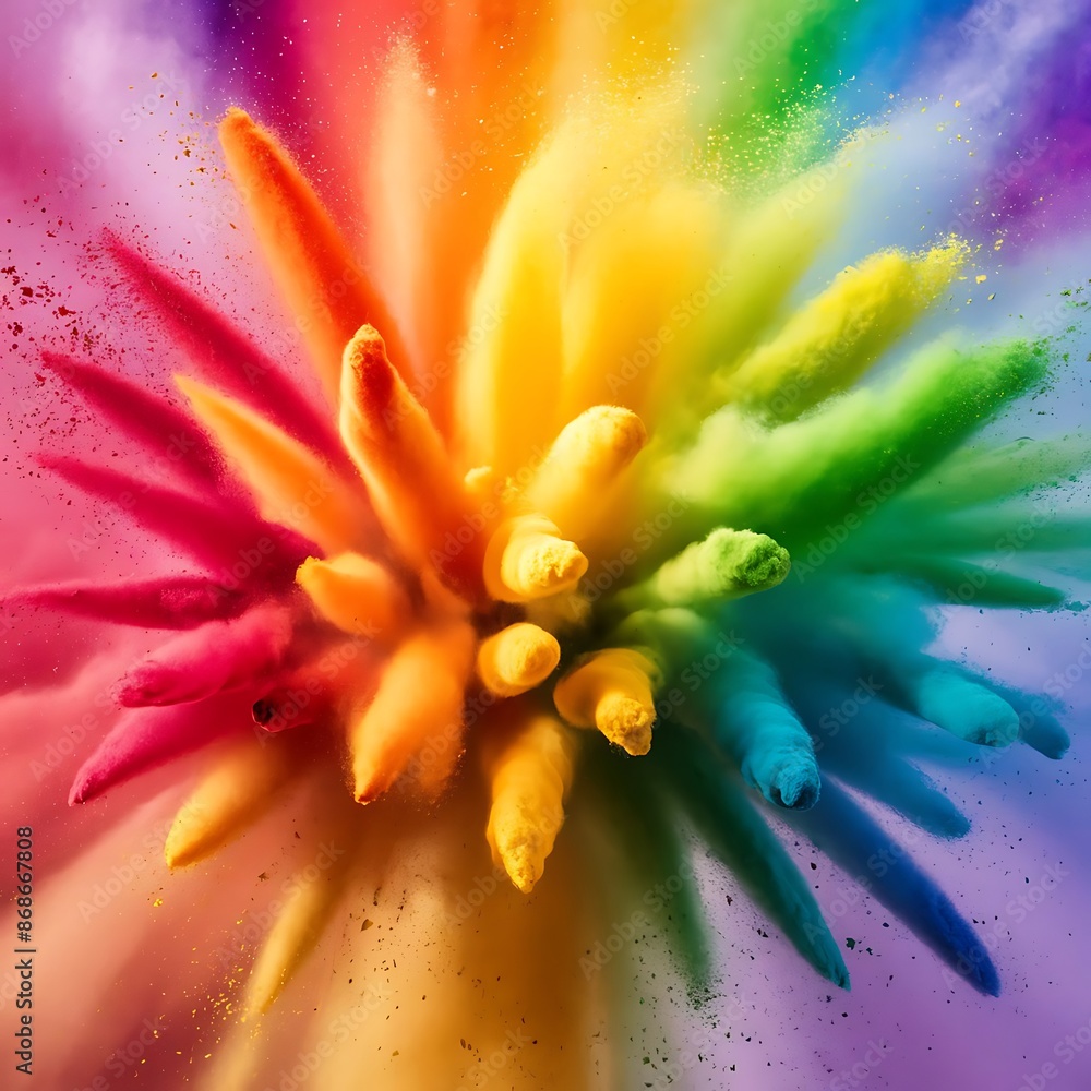 Fototapeta premium Indian people celebrating holi festival at park outdoor, Playful adult male and friends