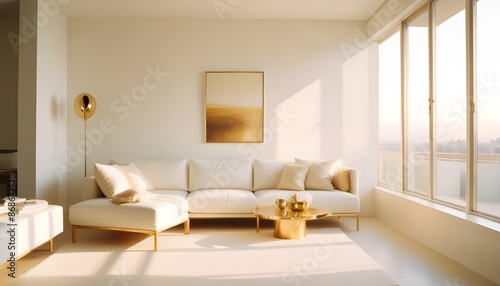 Obraz na płótnie Photo interior modern design room 3d illustration w salonie