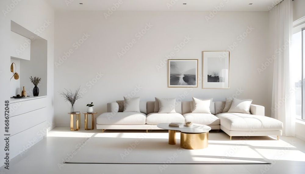 Fototapeta premium Photo interior modern design room 3d illustration