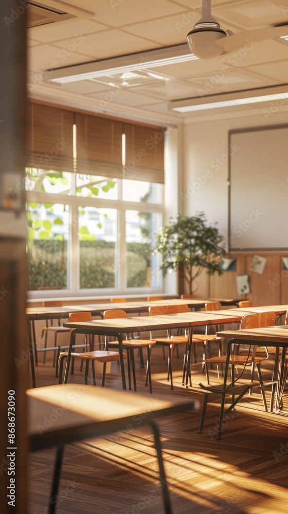 View of 3d school classroom View of 3d school classroom