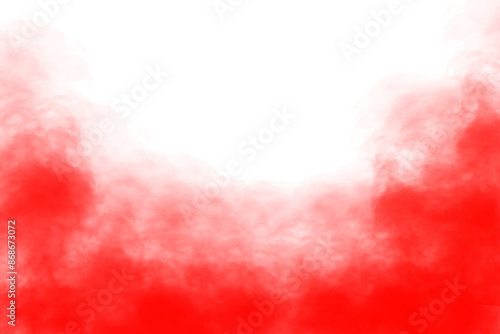 Red subtle smoke texture overlay isolated on transparent background. Floating red fog clouds texture effect. Explosion colored smoke texture. Design element, PNG
