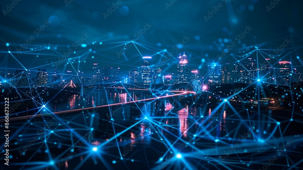 Network city and bridge Network city and bridge